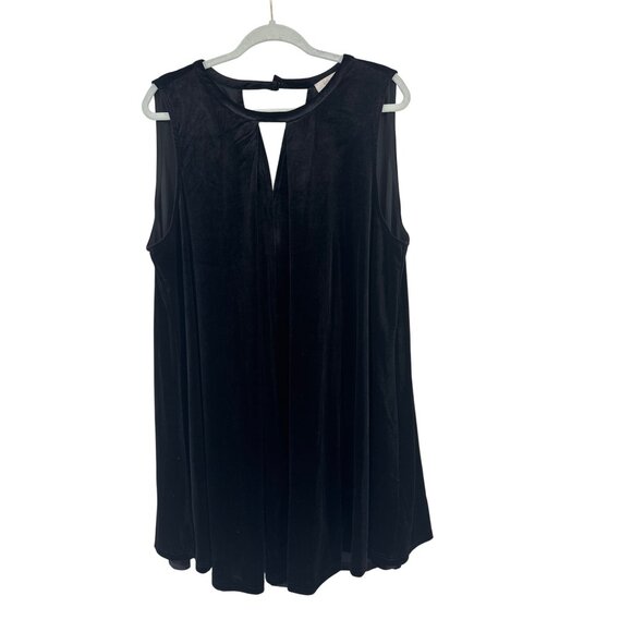 Umgee plus USA Womens Sleeveless Black Velvet Dress size 1x mini - Picture 2 of 5